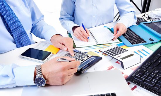 The team working through a set of accounts